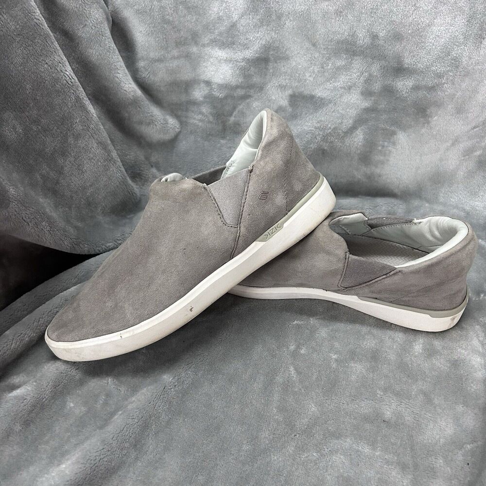 Kizik Womens Vienna Slip On Sneakers Size 8 Gray Suede Hands Free Comfort